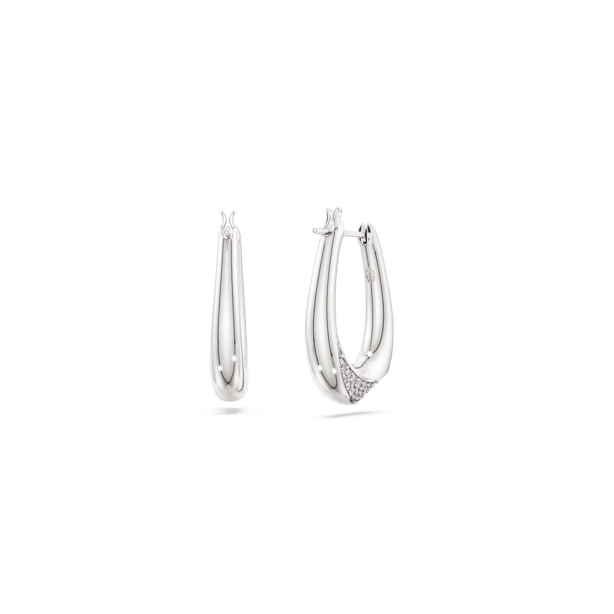 Swarovski Classica Sterling Silver Round Cut Small Hoop Earrings