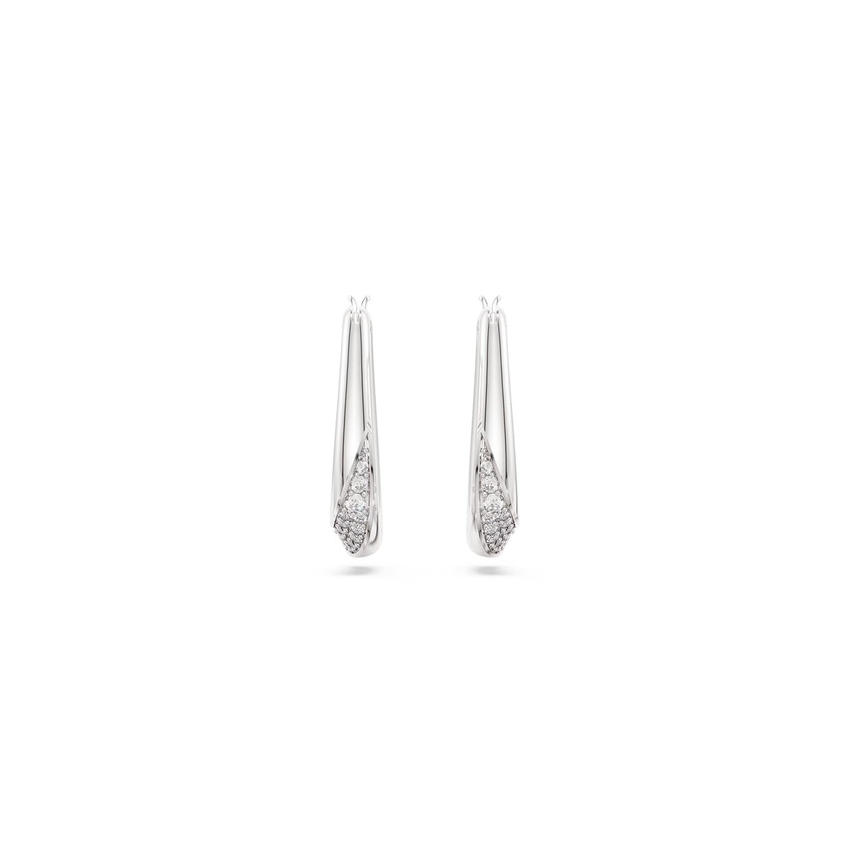 Swarovski Classica Sterling Silver Round Cut Small Hoop Earrings