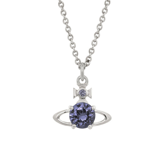 Vivienne Westwood Silver Lavender CZ Reina Necklace