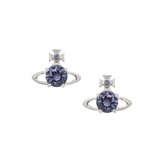 Vivienne Westwood Silver Lavender CZ Reina Studs