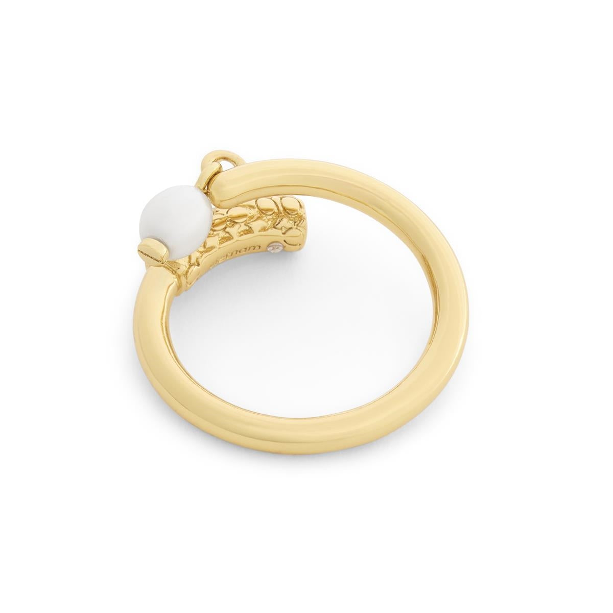 Coach Gold Iconic Pearl Signature C Ring