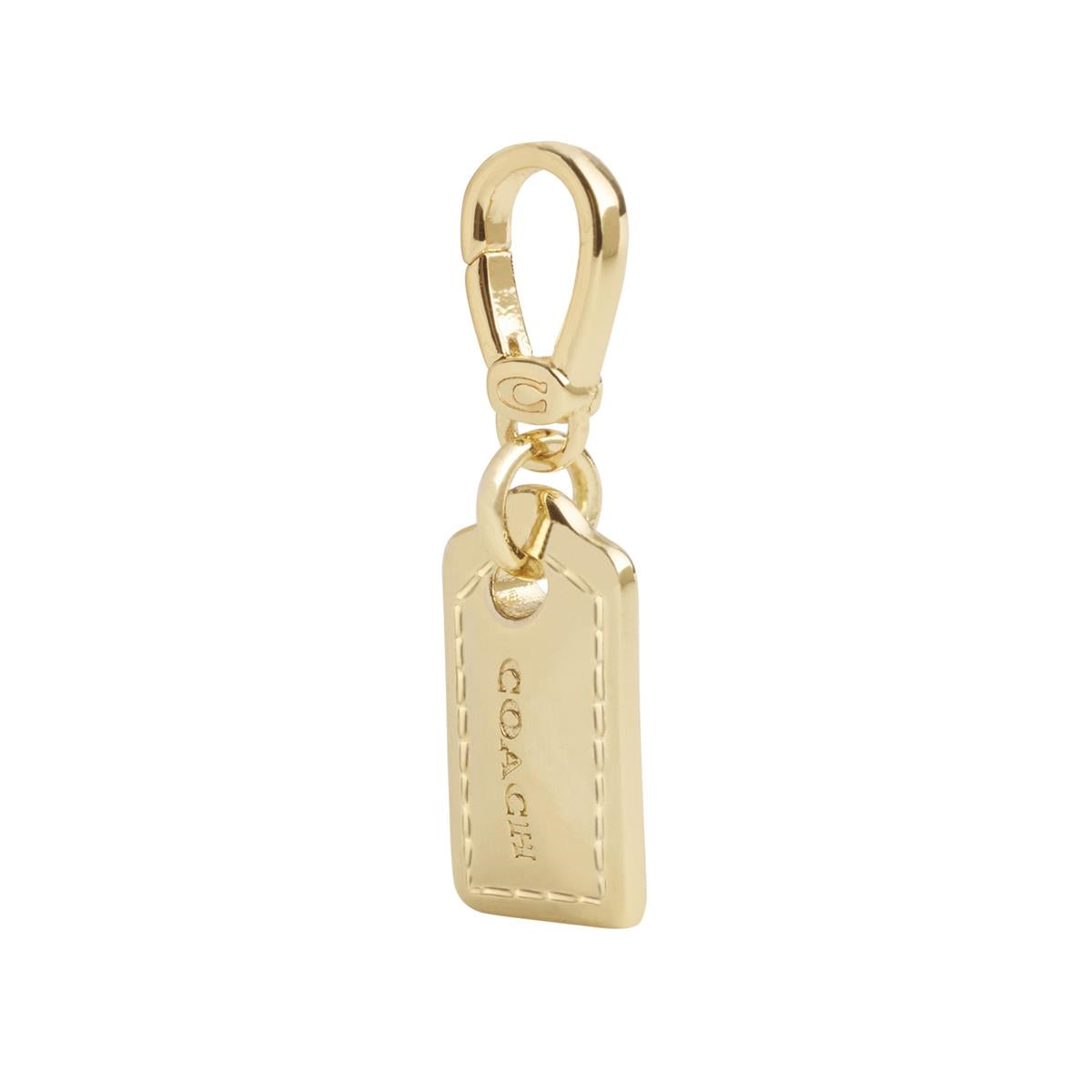 Coach Gold Stitched Hangtag Charm