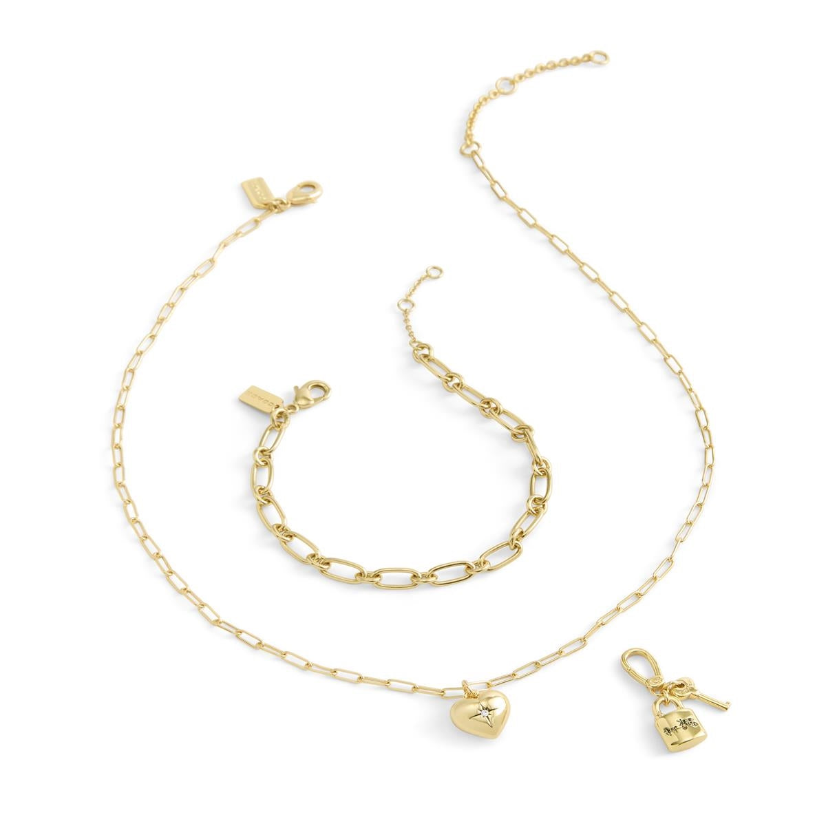Coach Gold Signature Lock & Key Charm