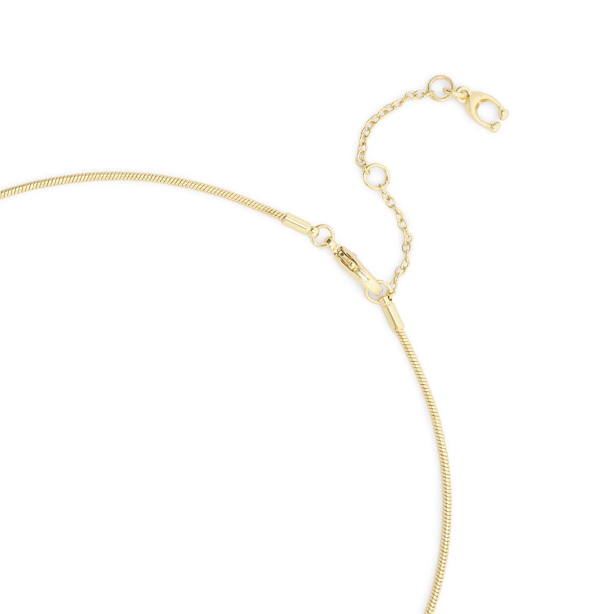 Coach Gold Signature Rondelle Charm Pendant Necklace