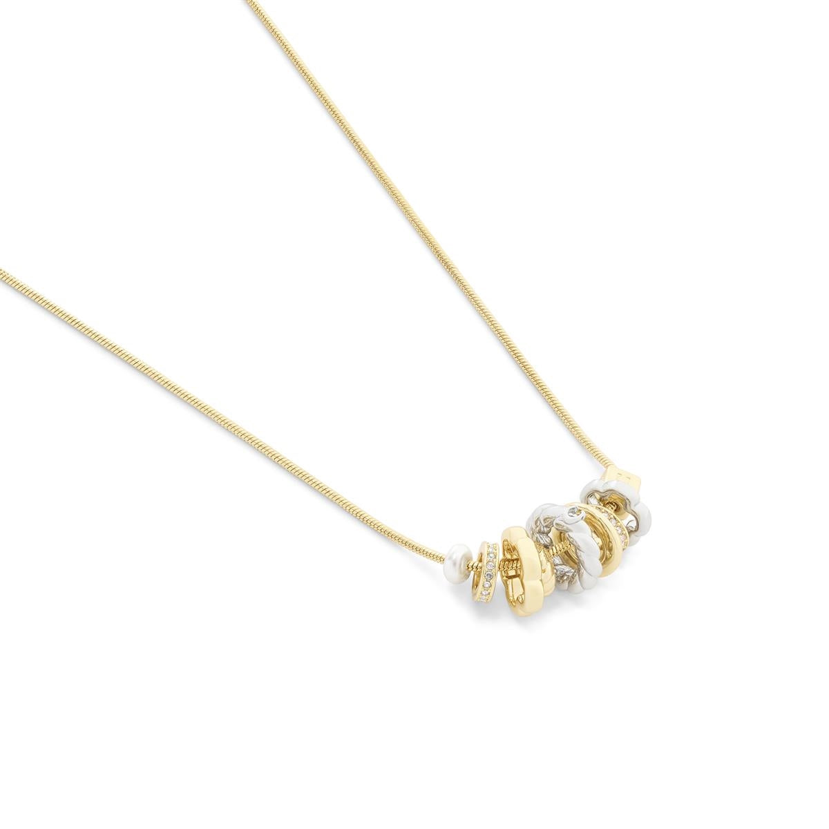 Coach Gold Signature Rondelle Charm Pendant Necklace