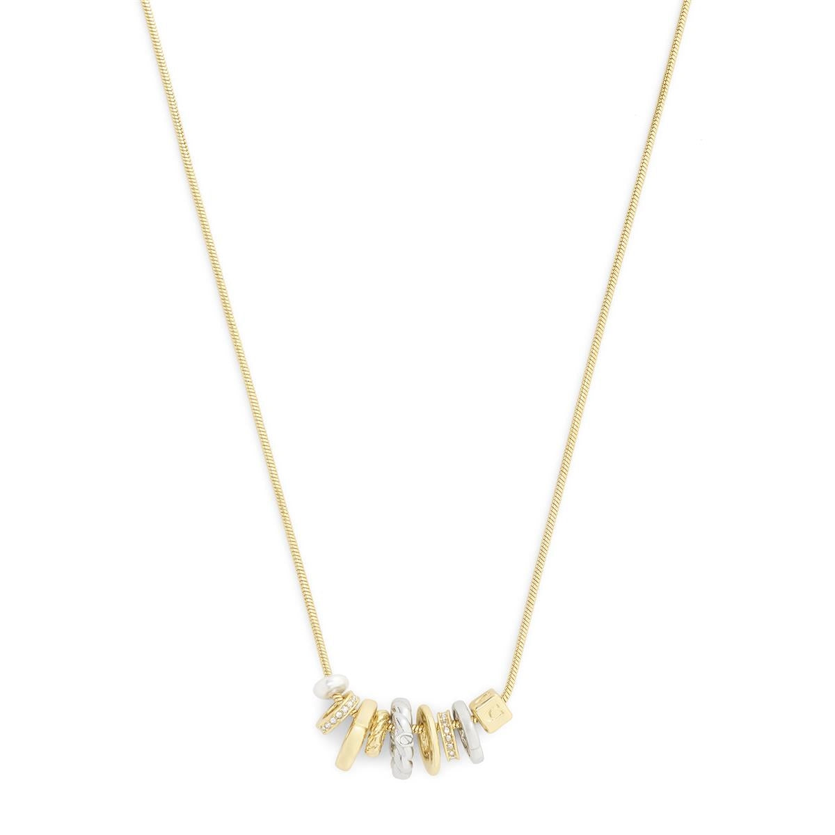 Coach Gold Signature Rondelle Charm Pendant Necklace