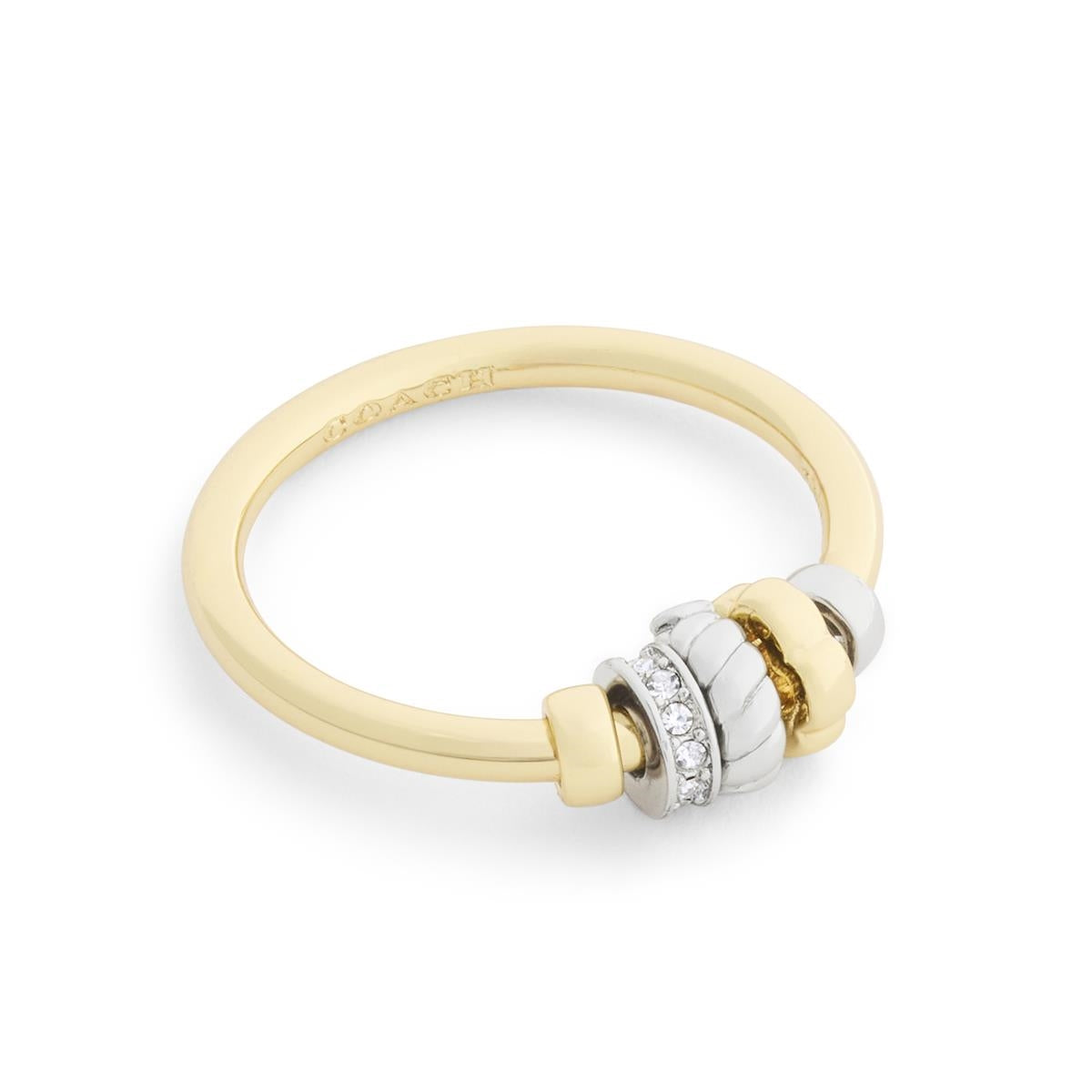 Coach Gold Signature Rondelle Charm Band Ring