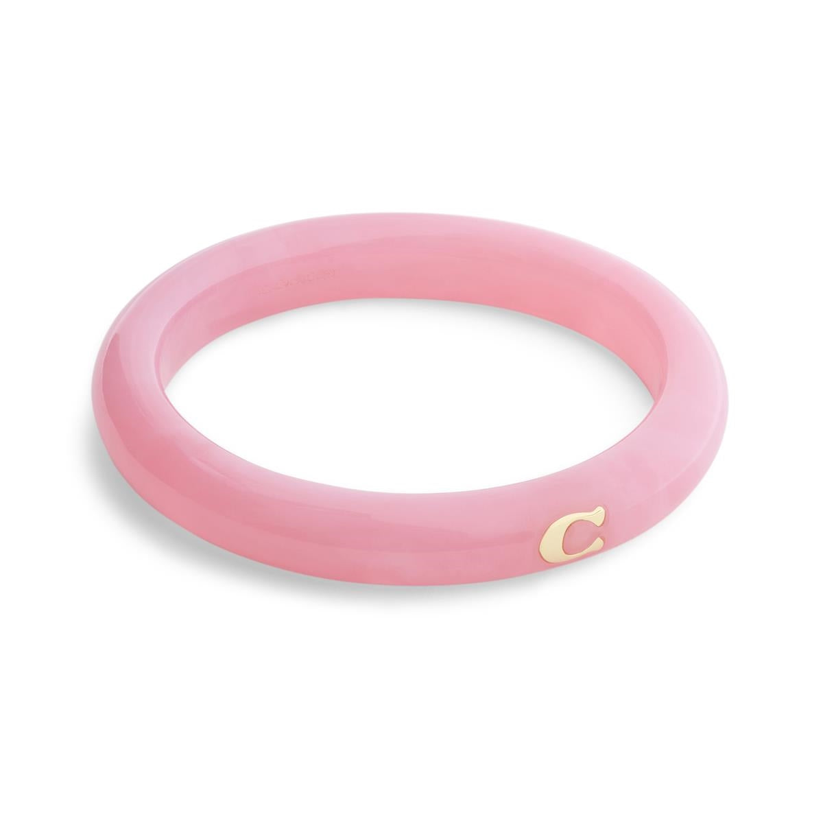 Coach Gold Pink Signature C Resin Bangle Bracelet