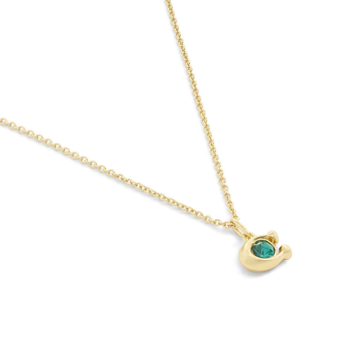 Coach Gold Signature C Stone Necklace & Earrings Boxed Set