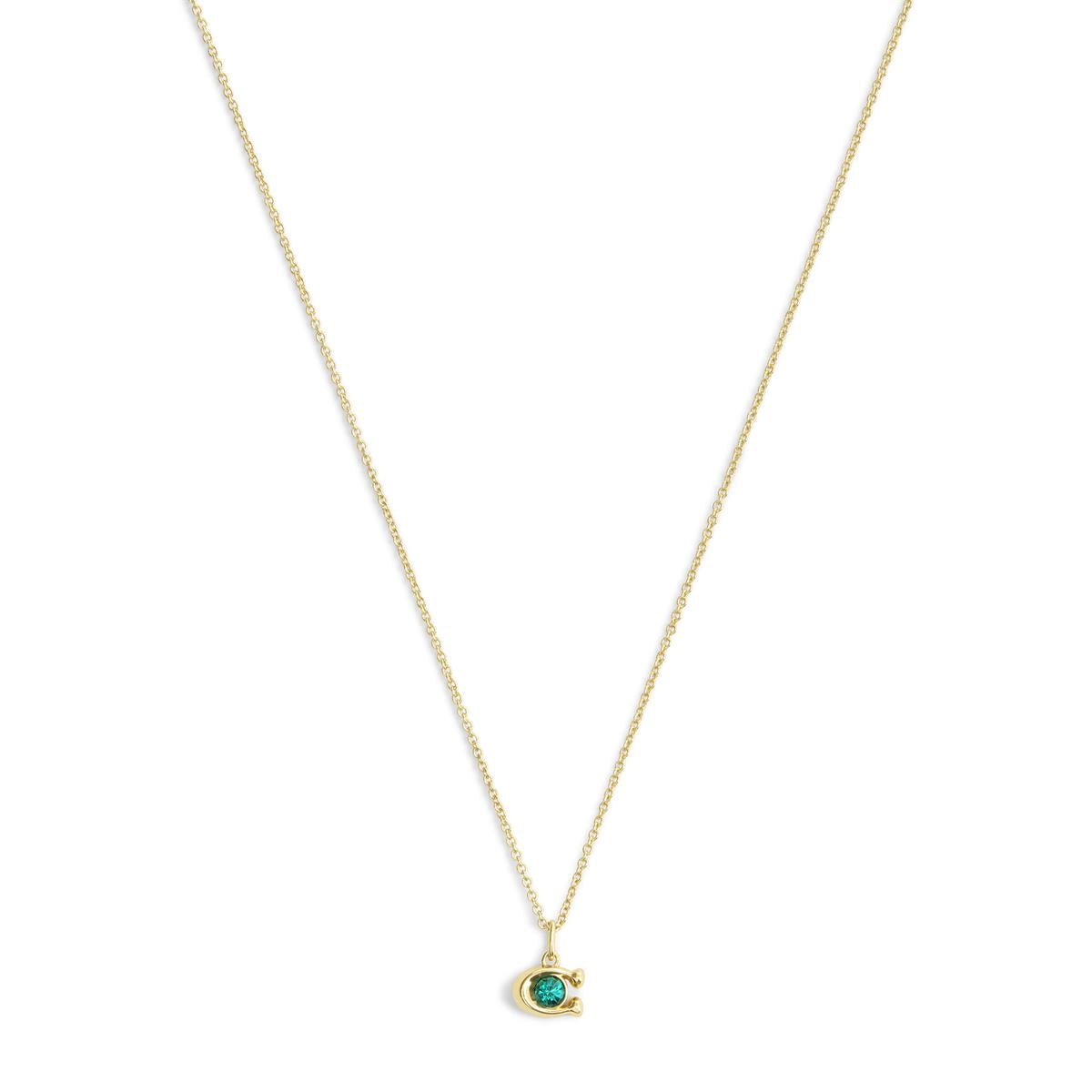 Coach Gold Signature C Stone Necklace & Earrings Boxed Set