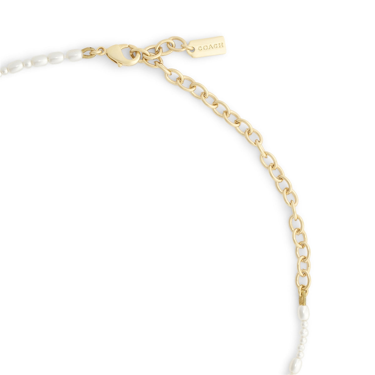 Coach Gold Pearl Bow Choker