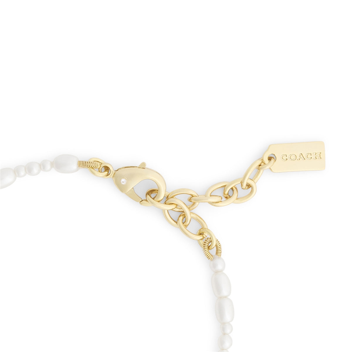 Coach Gold Pearl Bow Strand Bracelet