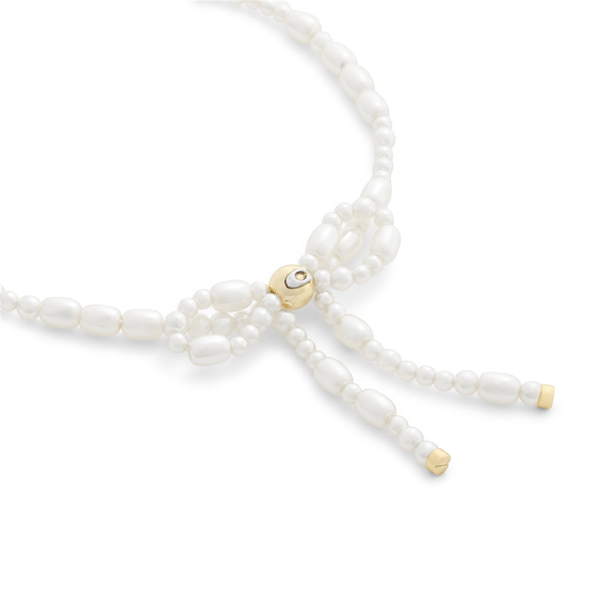 Coach Gold Pearl Bow Strand Bracelet