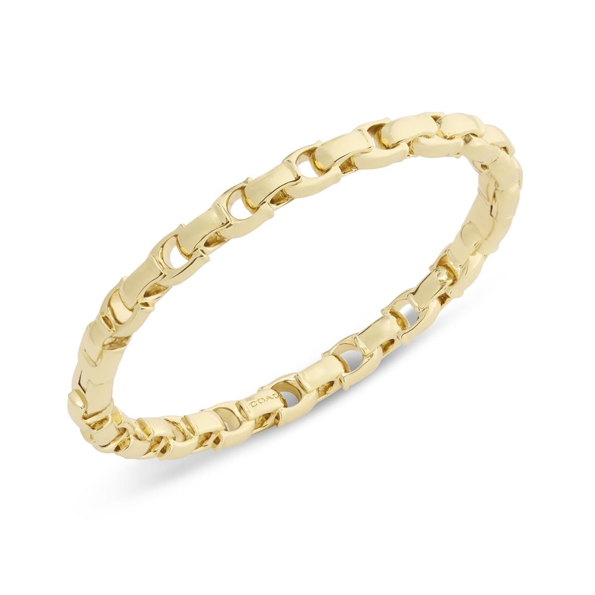 Coach Gold Signature C Link Bangle Bracelet