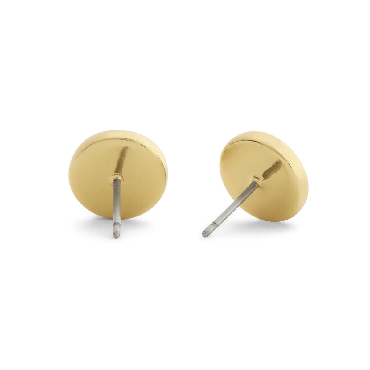 Coach Gold Signature C Textured Coin Stud Earrings