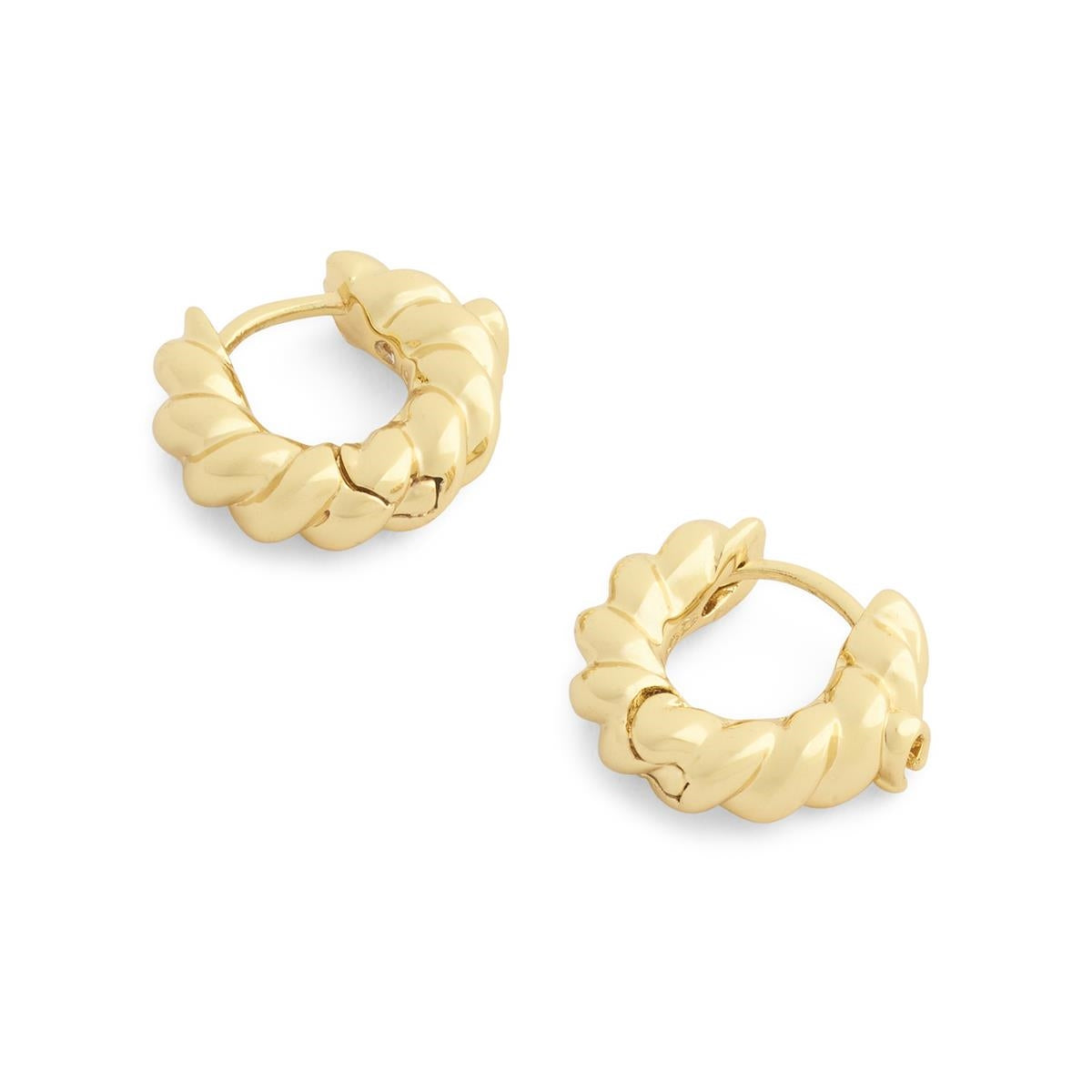 Coach Gold Signature C Twisted Huggie Earrings