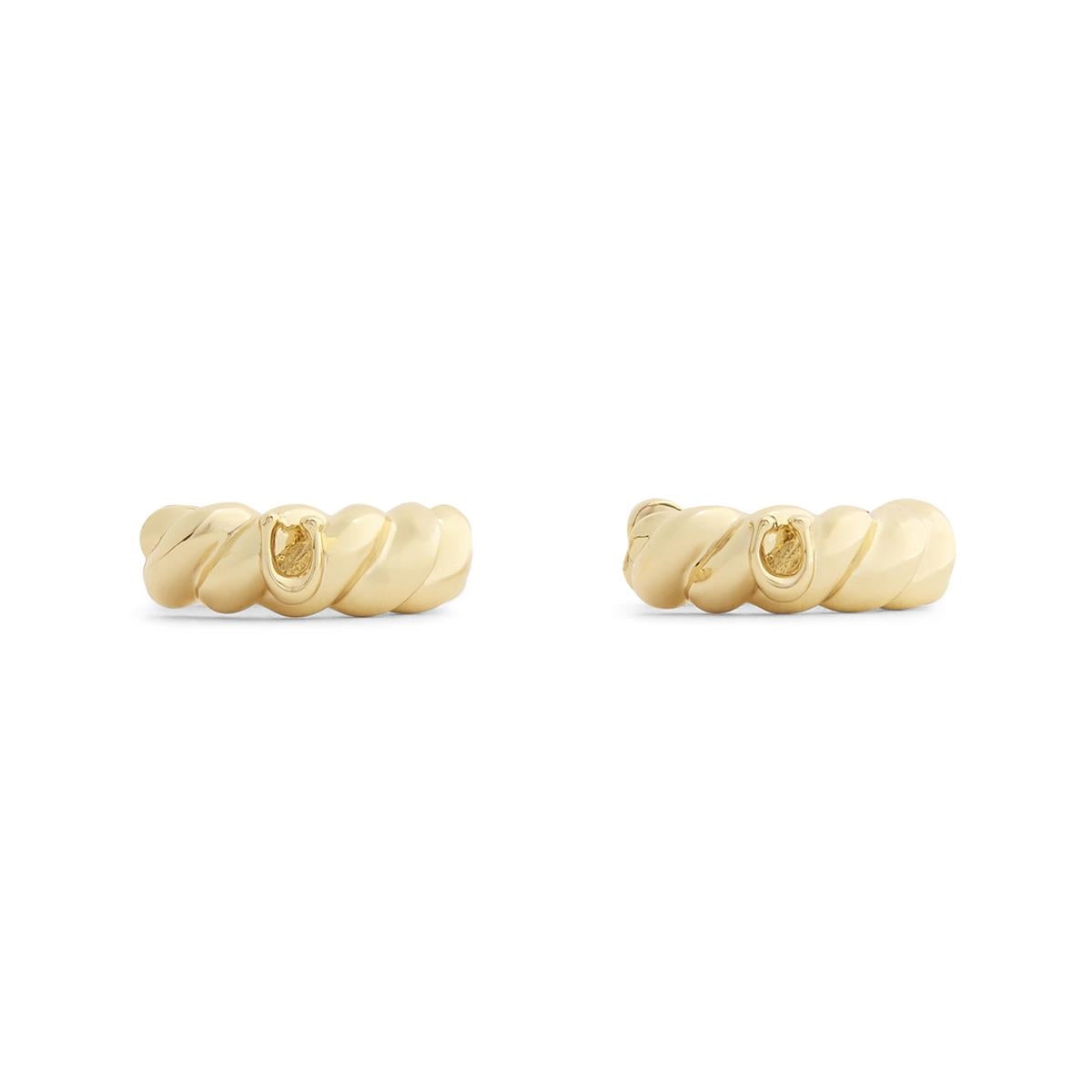 Coach Gold Signature C Twisted Huggie Earrings