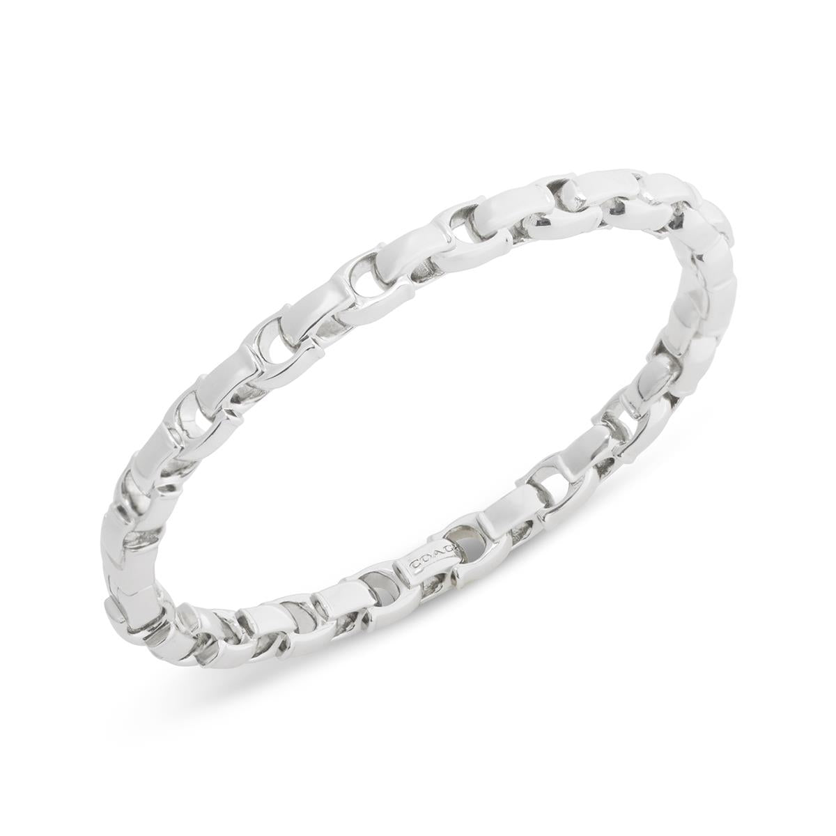 Coach Silver Signature C Link Bangle Bracelet