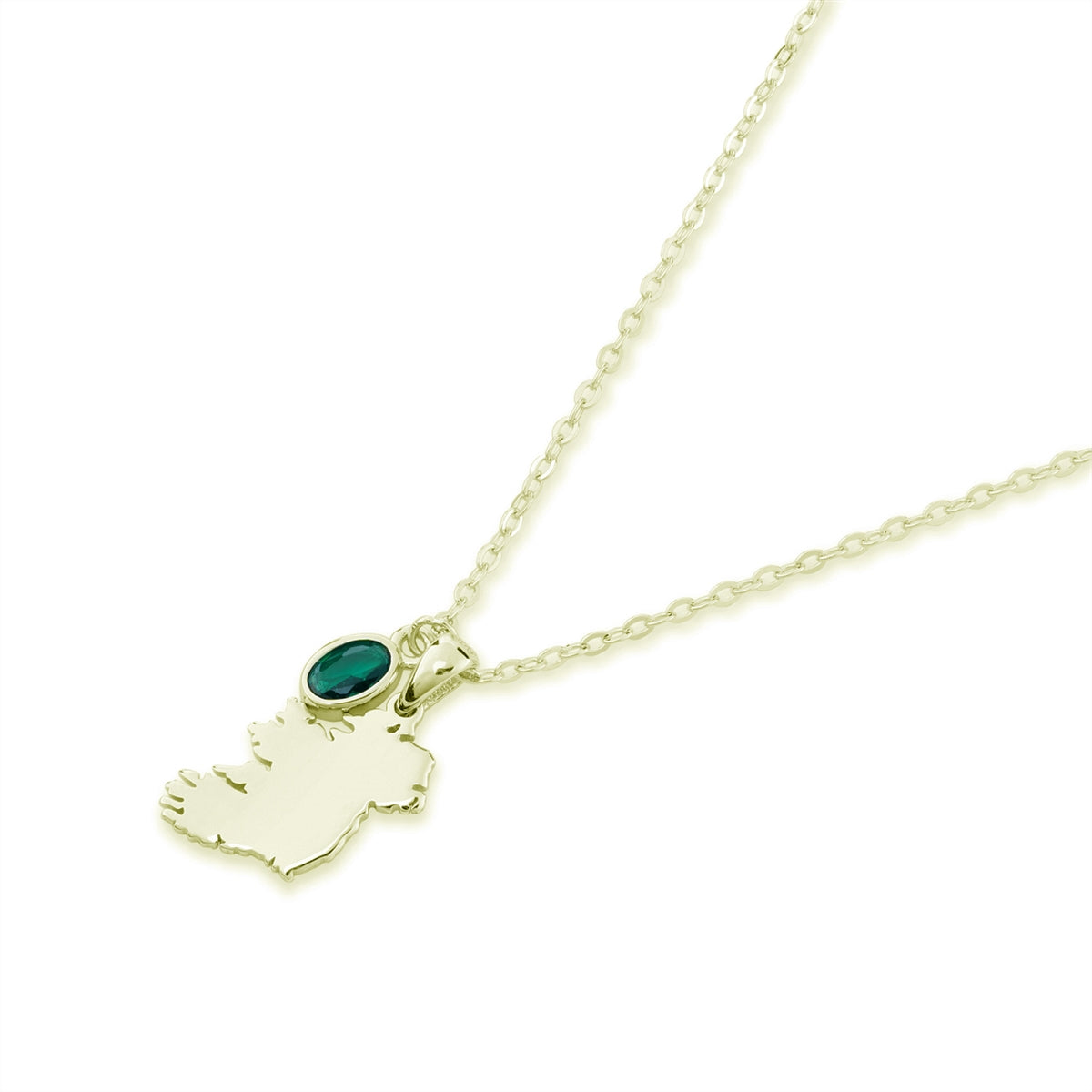 Argento 14K Gold Plated Mini Ireland Map Necklace