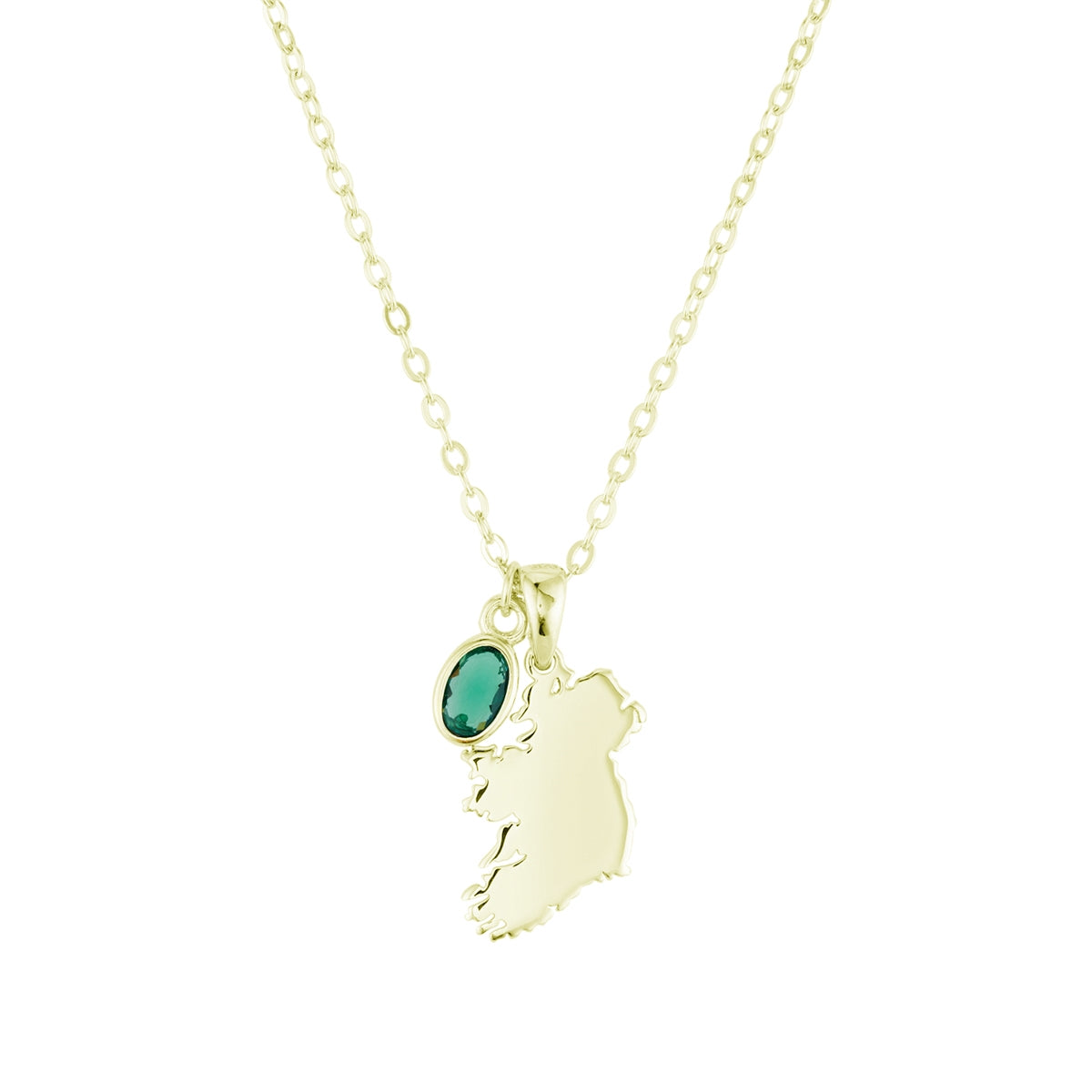 Argento 14K Gold Plated Mini Ireland Map Necklace