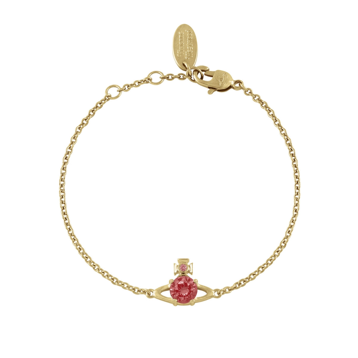 Vivienne Westwood Gold Red CZ Reina Small Bracelet