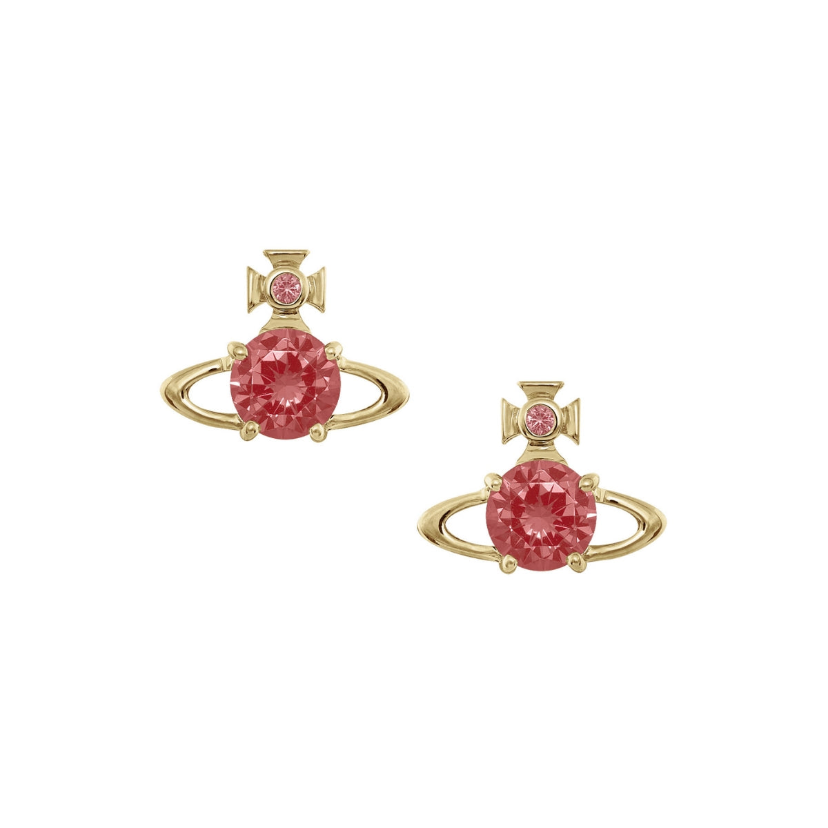 Vivienne Westwood Gold Red CZ Reina Studs