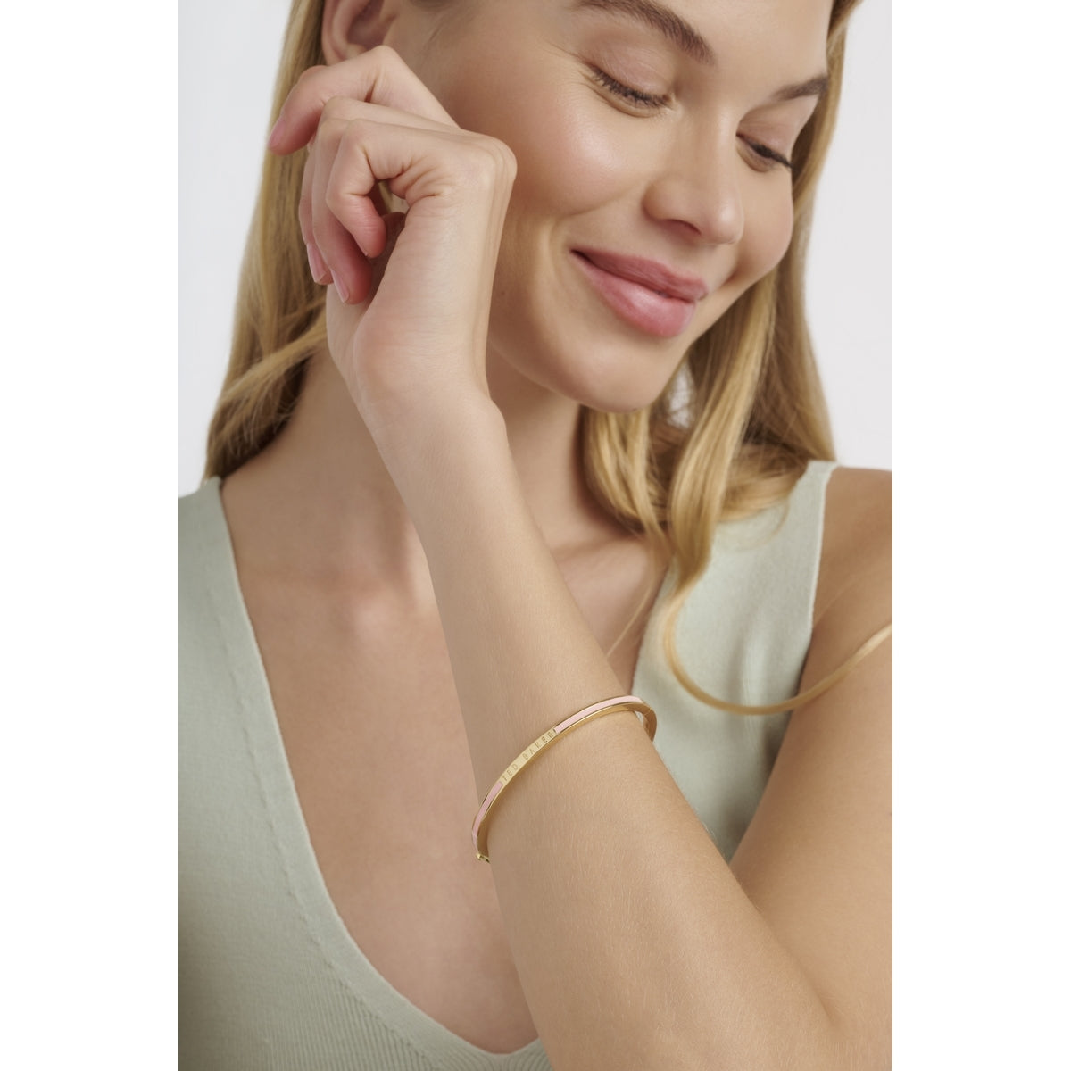 Ted Baker Gold Roley Pink Enamel Bangle
