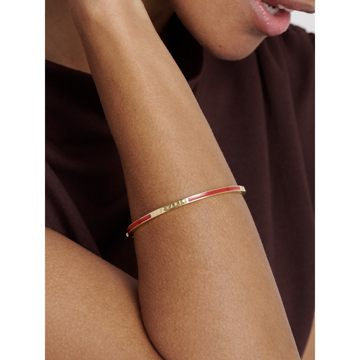 Ted Baker Gold Roley Red Emanel Bangle