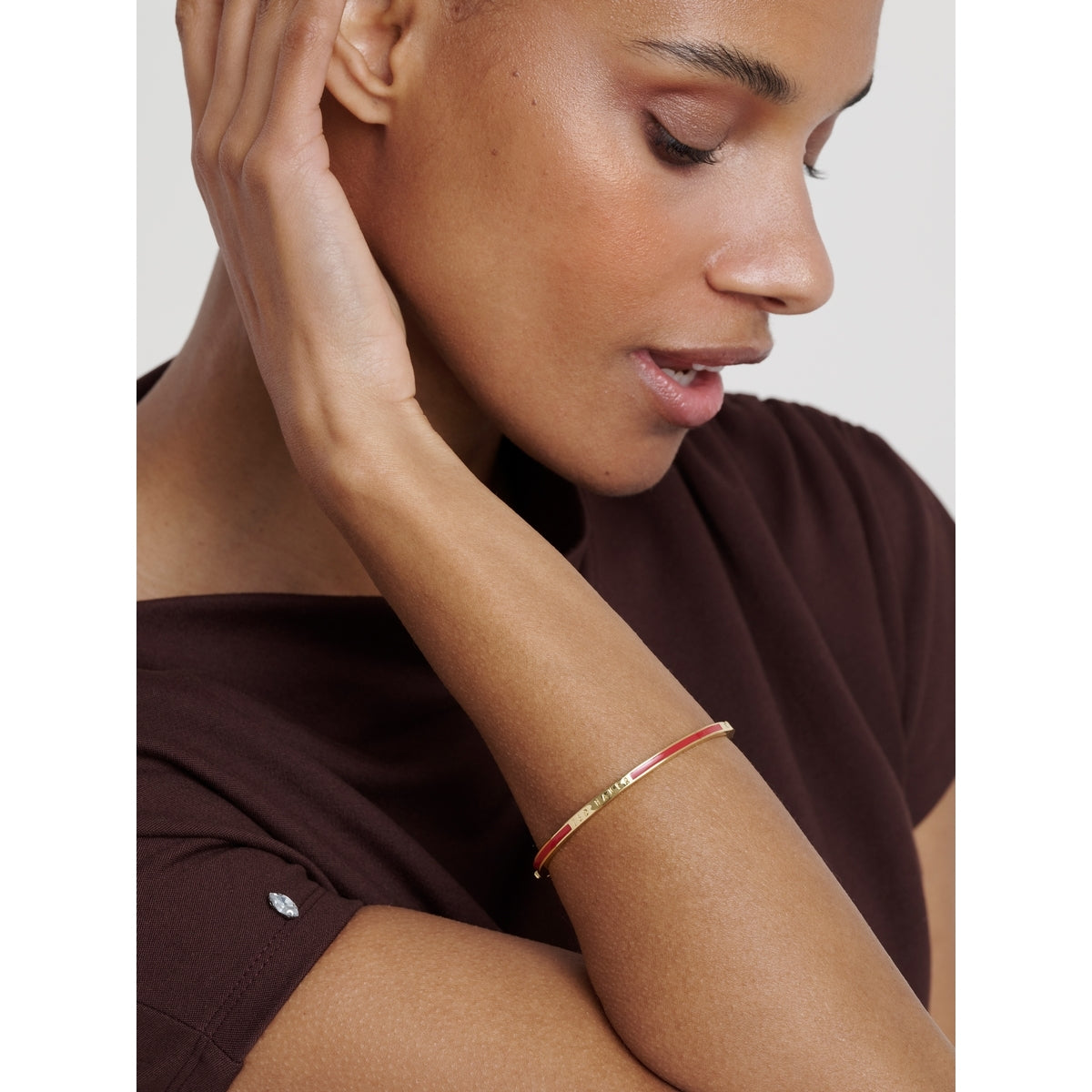 Ted Baker Gold Roley Red Emanel Bangle
