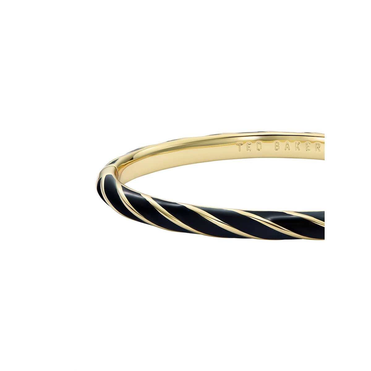 Ted Baker Gold Trinity Twist Black Enamel Bangle