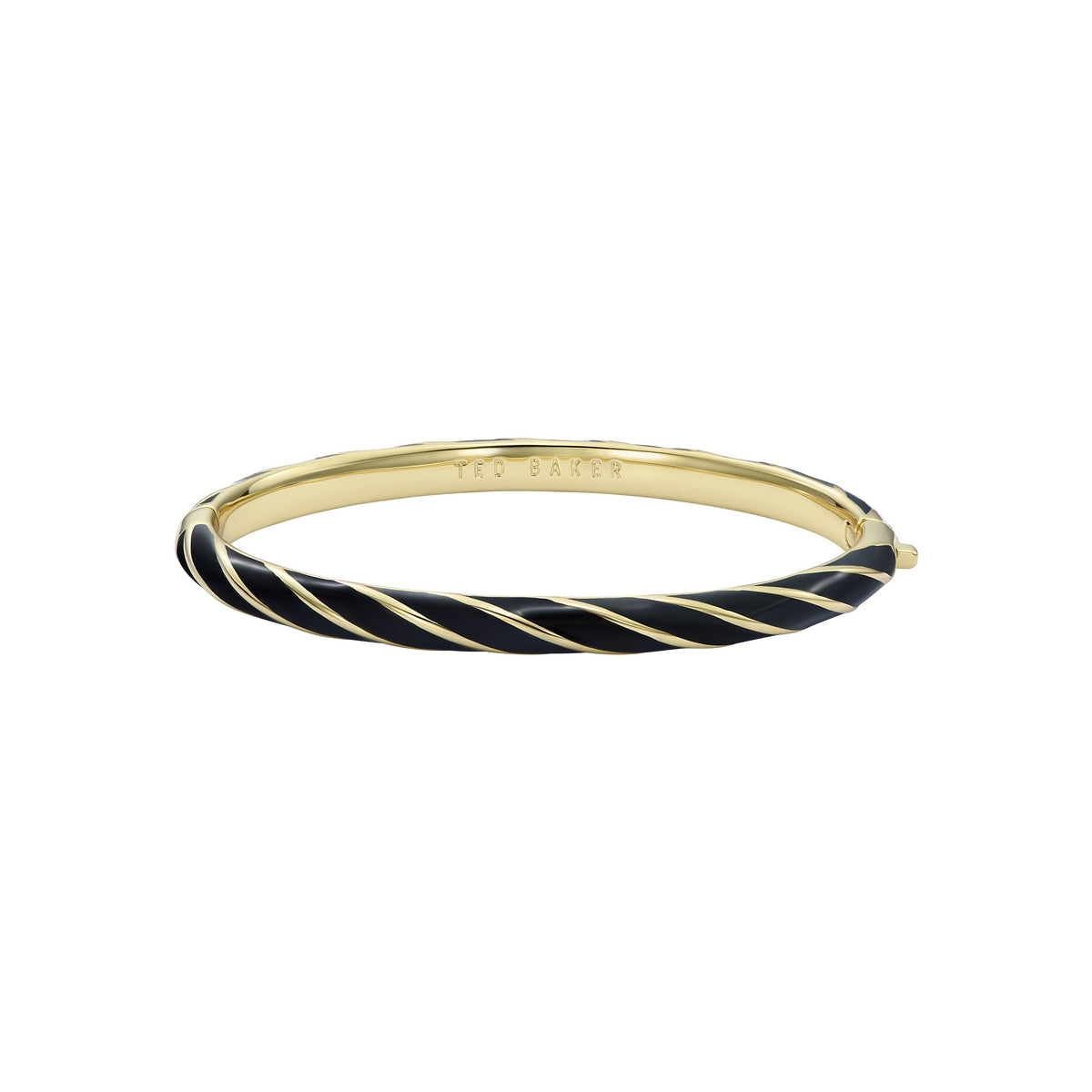 Ted Baker Gold Trinity Twist Black Enamel Bangle