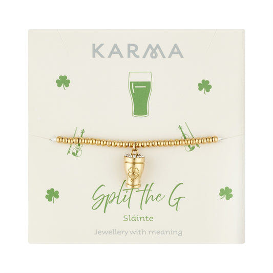 Karma Gold Stainless Steel 'Split The G' Pint Bracelet