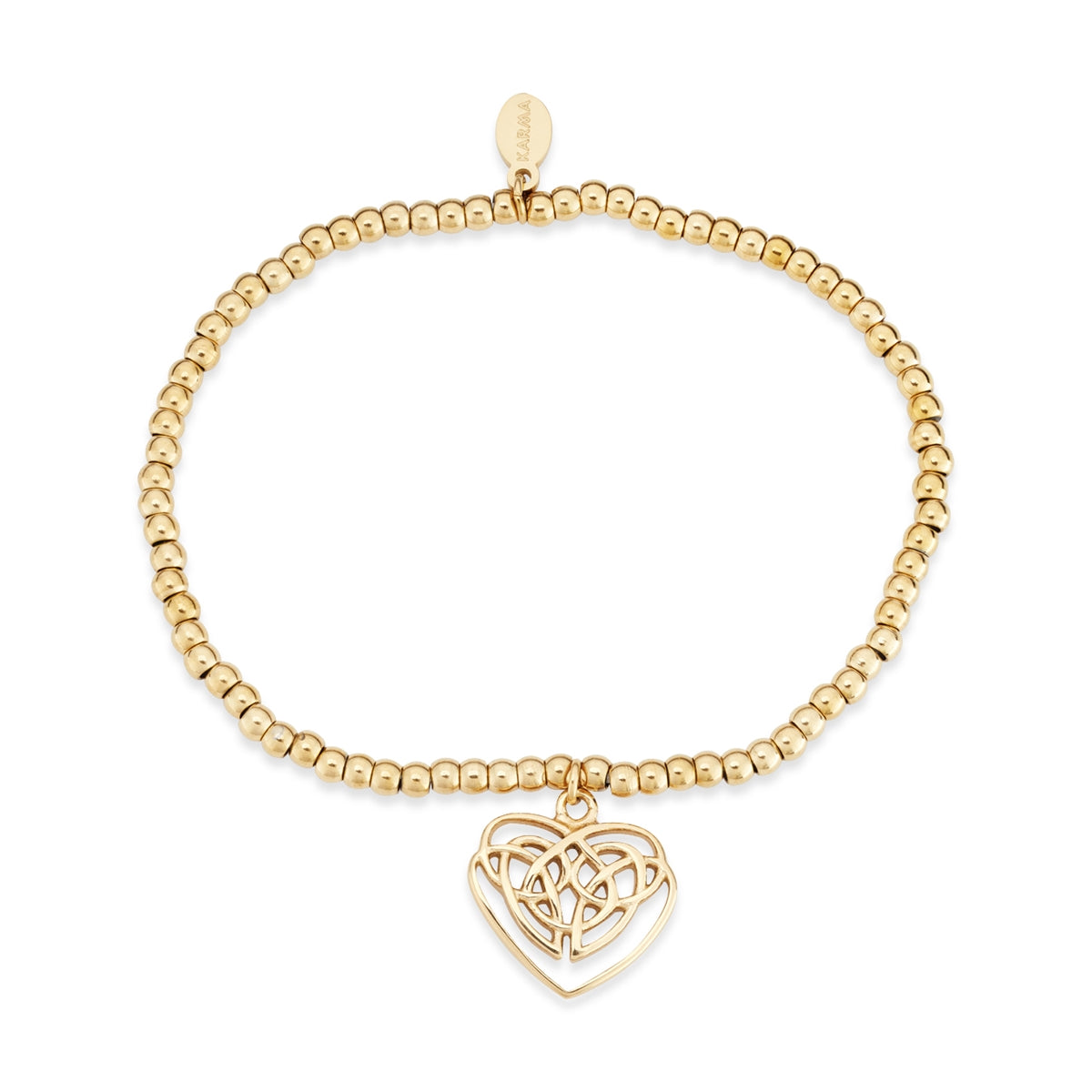 Karma Gold 14k Stainless Steel Celtic Heart Bracelet