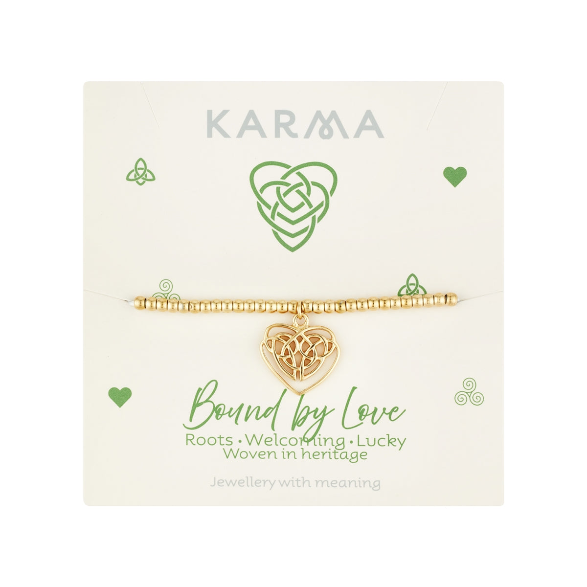 Karma Gold 14k Stainless Steel Celtic Heart Bracelet