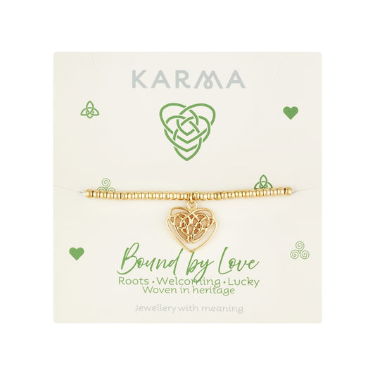Karma Gold 14k Stainless Steel Celtic Heart Bracelet