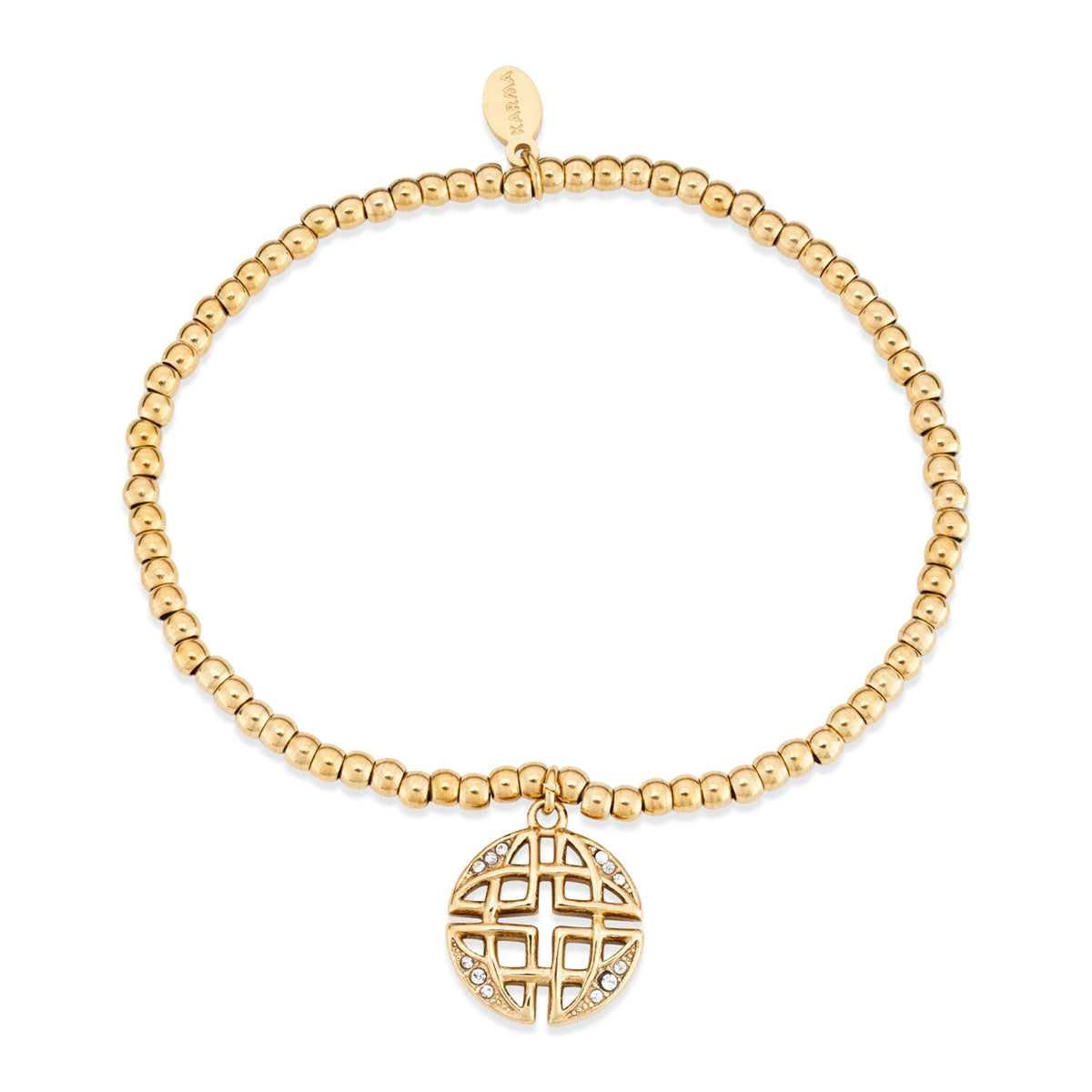 Karma Gold Stainless Steel Dara Knot 'Strength' Bracelet