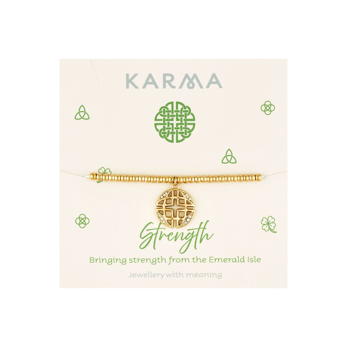 Karma Gold Stainless Steel Dara Knot 'Strength' Bracelet