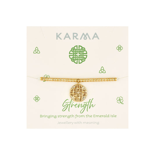 Karma Gold Stainless Steel Dara Knot 'Strength' Bracelet