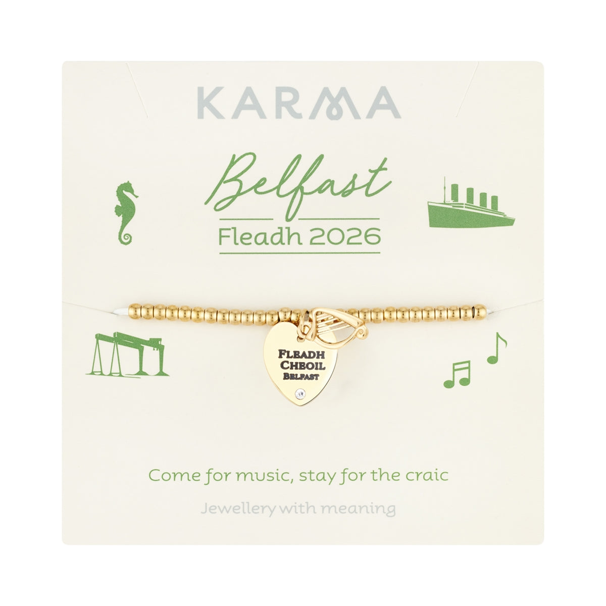Over & Over Gold 14k Stainless Steel Fleadh Heart Bracelet