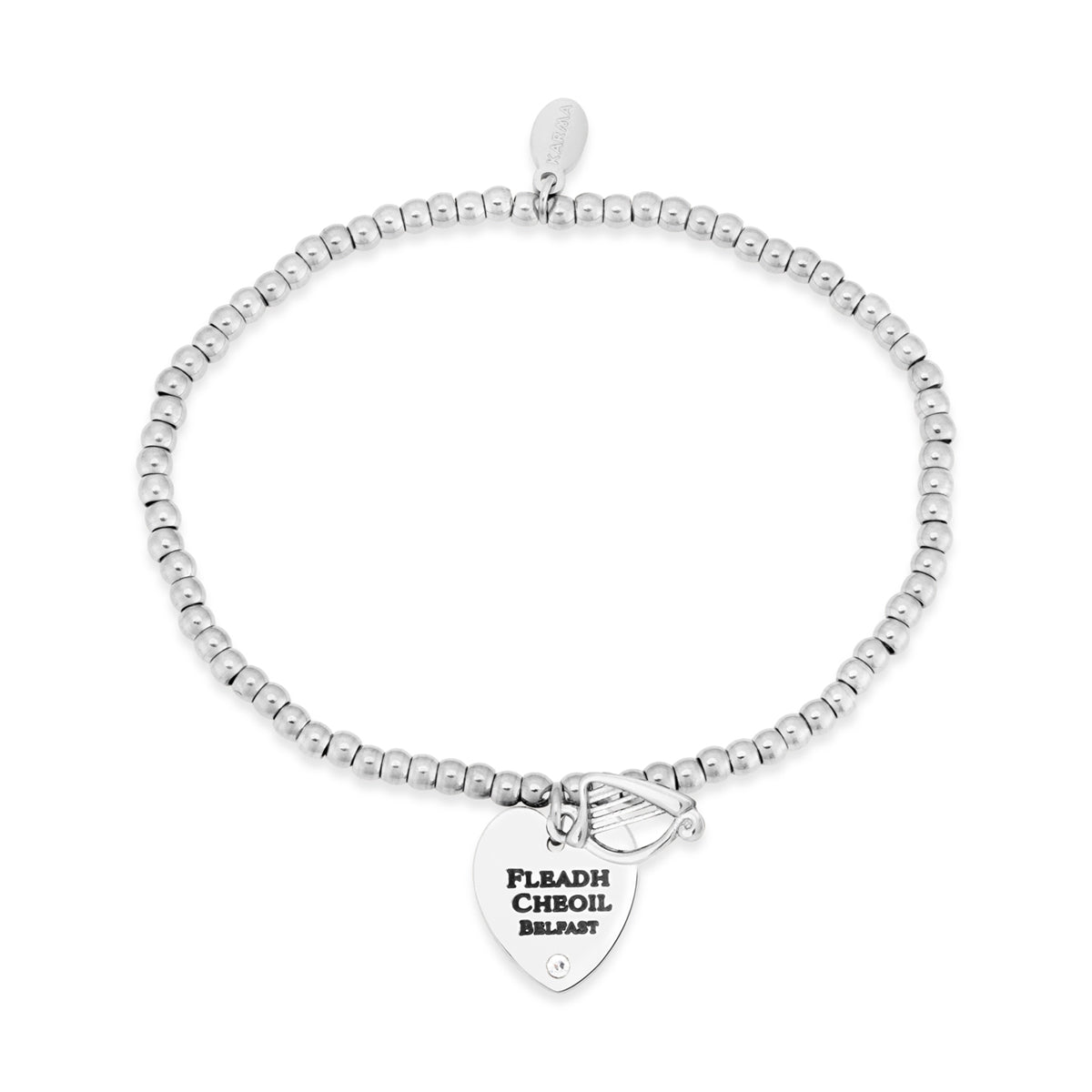 Karma Silver Stainless Steel Fleadh Heart Bracelet