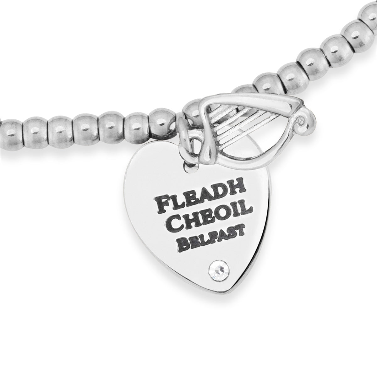Karma Silver Stainless Steel Fleadh Heart Bracelet