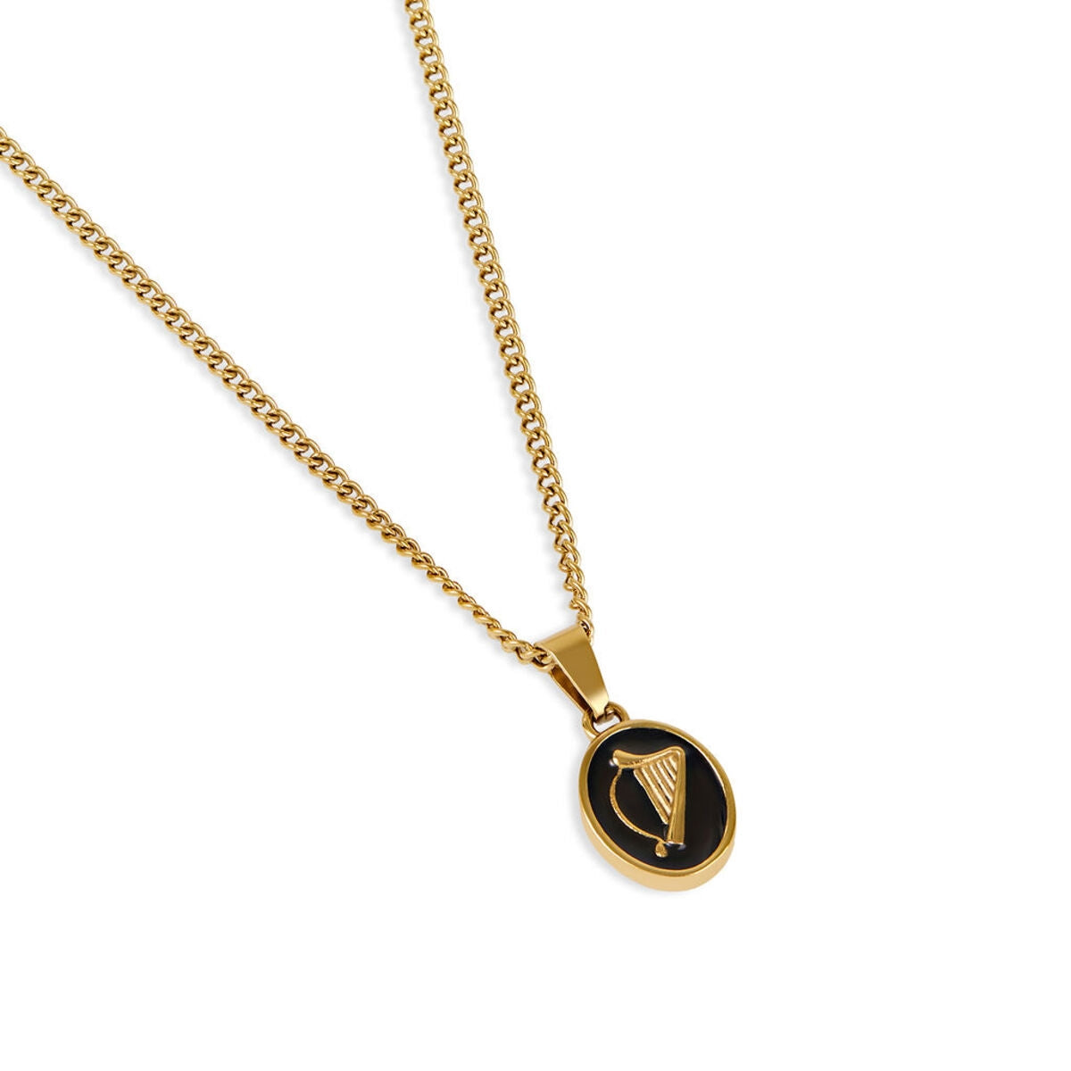 Over & Over Gold 14k Stainless Steel Enamel Harp Necklace