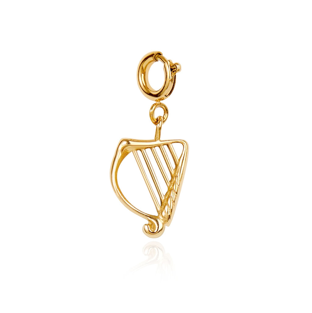 Over & Over Gold 14k Stainless Steel Harp Charm
