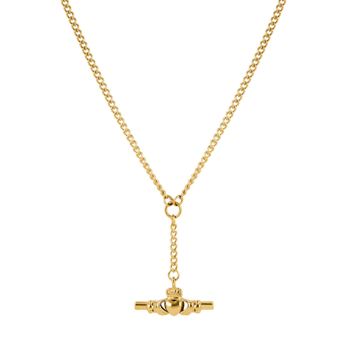 Over & Over Gold 14k Stainless Steel T-bar Necklace