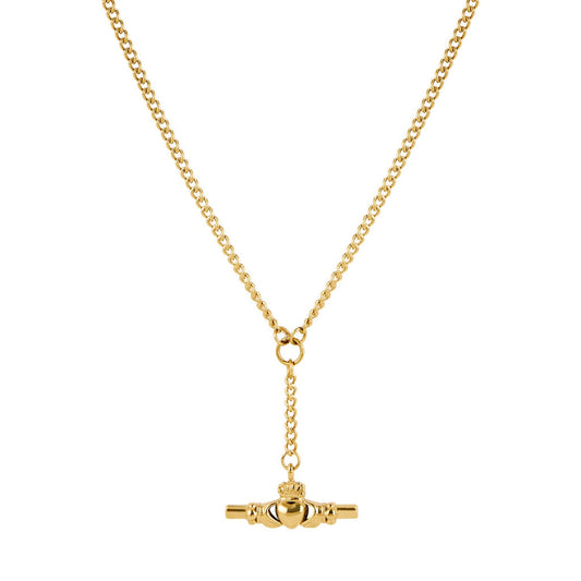 Over & Over Gold 14k Stainless Steel T-bar Necklace