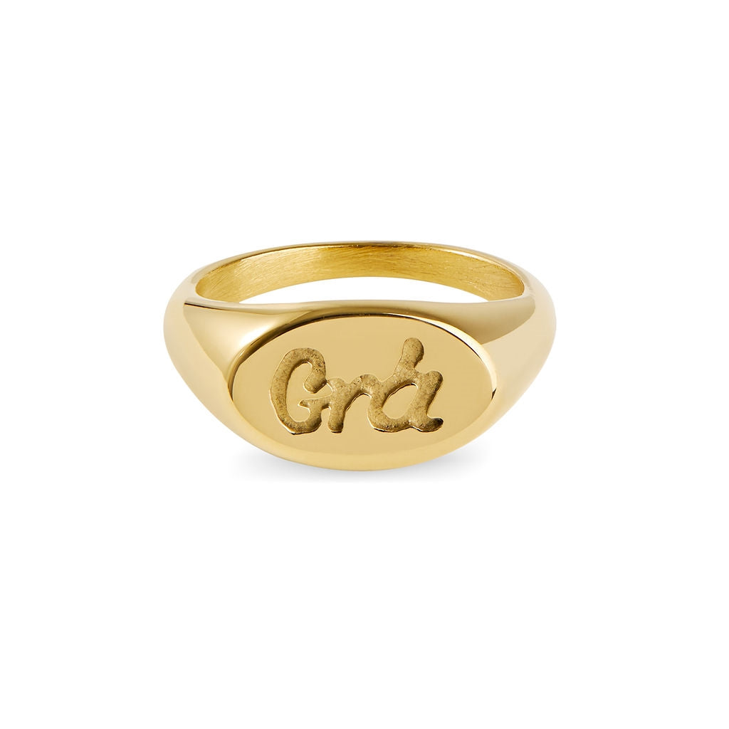 Over & Over Gold 14k Stainless Steel Grá Ring