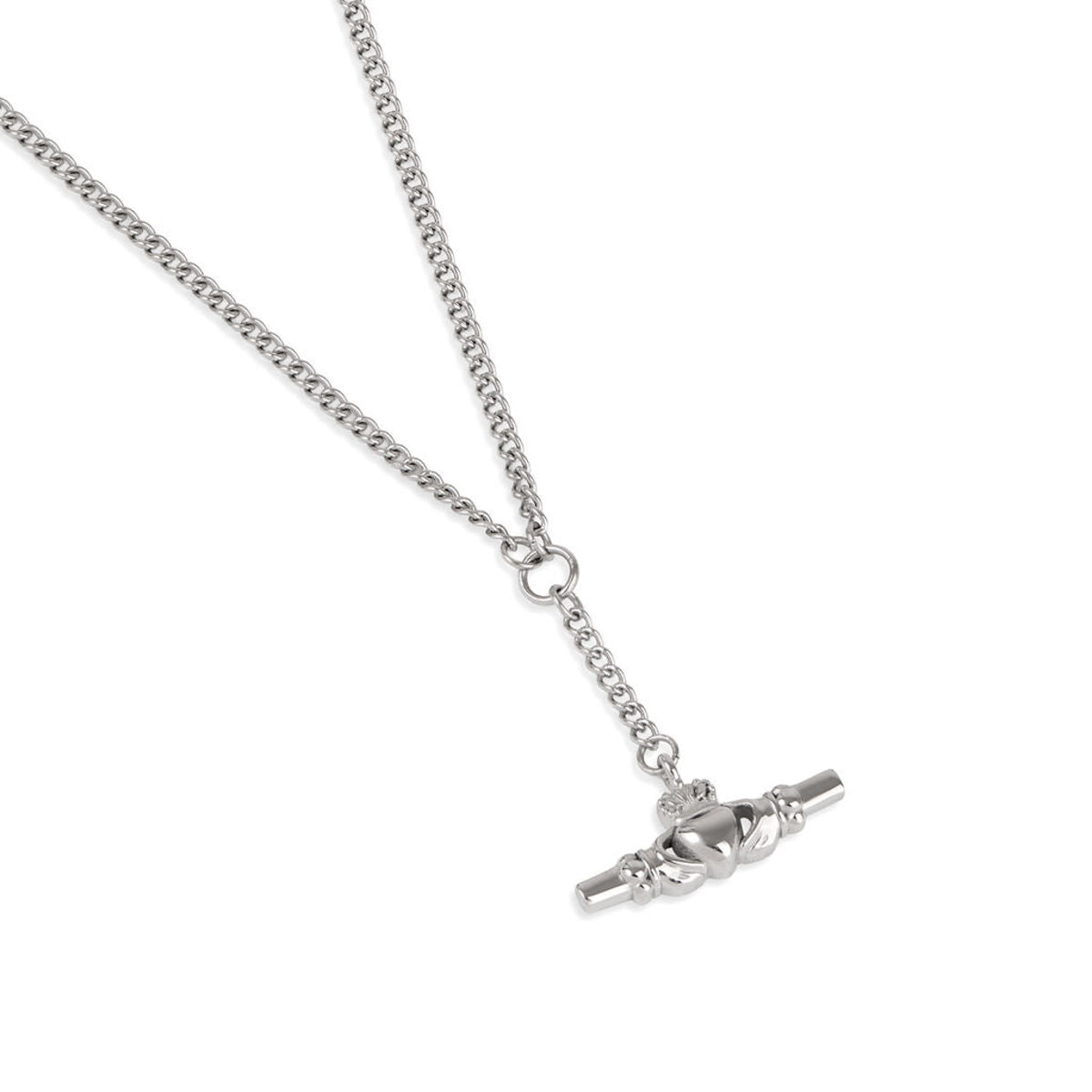 Over & Over Silver Stainless Steel T-bar Necklace