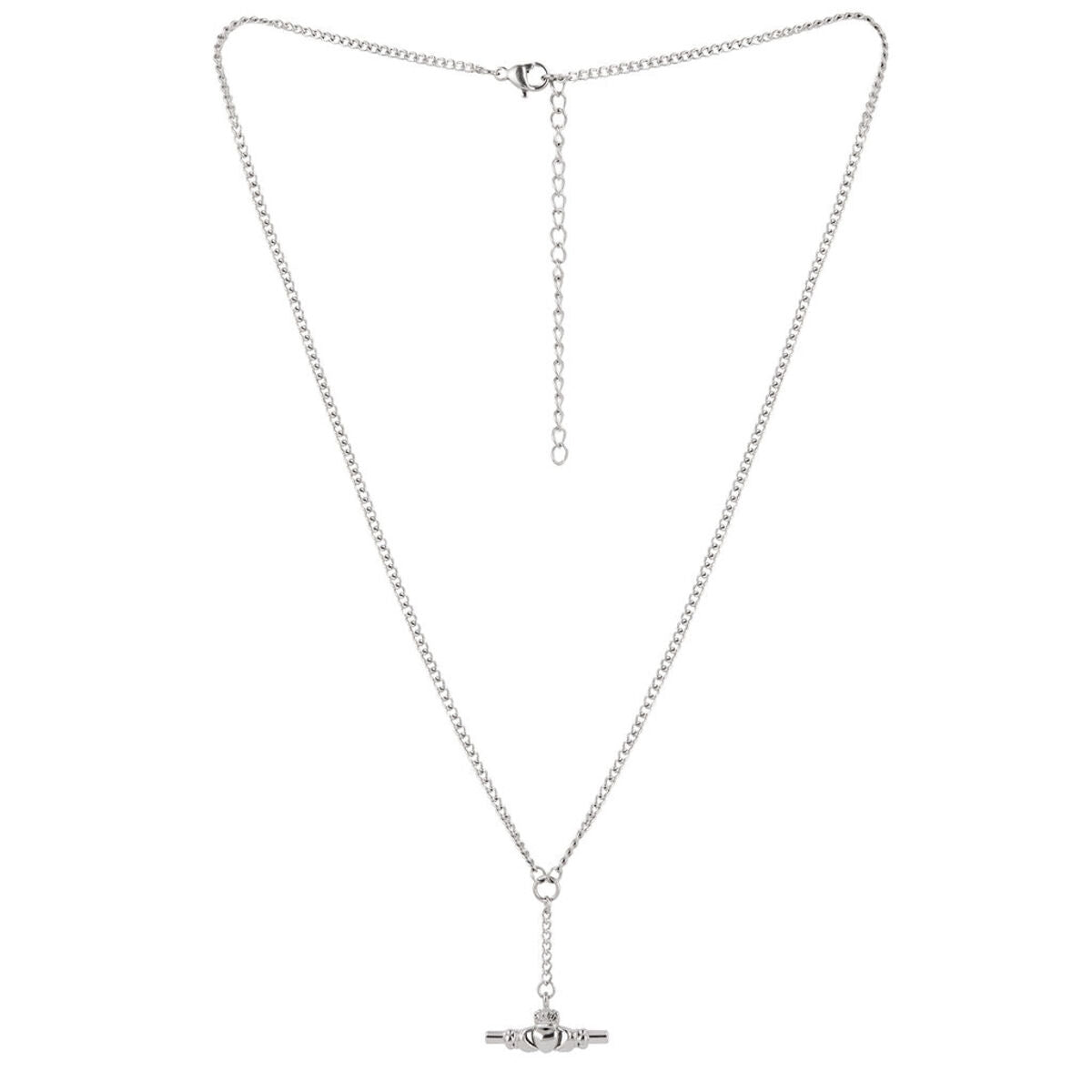Over & Over Silver Stainless Steel T-bar Necklace