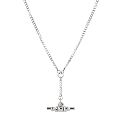 Over & Over Silver Stainless Steel T-bar Necklace