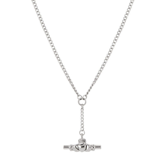 Over & Over Silver Stainless Steel T-bar Necklace